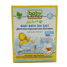 Babyline Nature Детская морская соль для ванн натуральная в фильтр-пакетах, 500 г