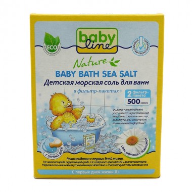 Babyline Nature Детская морская соль для ванн с ромашкой в фильтр-пакетах, 500 г