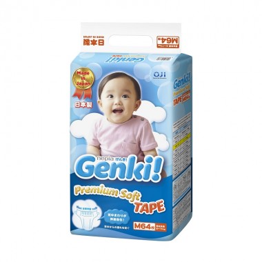 Genki подгузники Premium Soft M (6-11 кг) 64 шт.