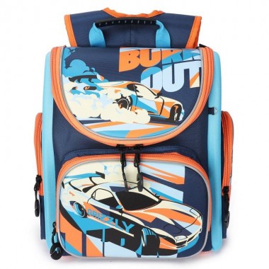 Grizzly, Школьный рюкзак для мальчика, темно-синий-голубой, машина, RA-970-3