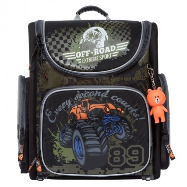Grizzly, Школьный рюкзак для мальчика, Orange Bear, SI-20