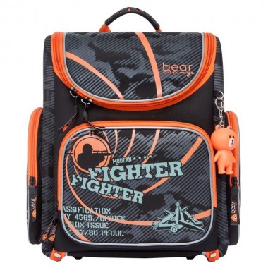 Grizzly, Школьный рюкзак для мальчика, Orange Bear, стрелок, SI-21