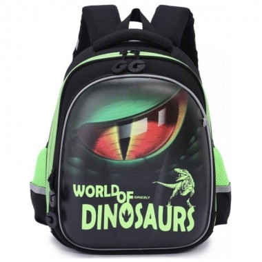 Grizzly, Школьный рюкзак для мальчика, черный, Динозавр глаз, RA-978-3