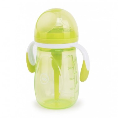 Бутылочка для кормления с ручками Happy Baby антиколиковая с силиконовой соской, 300 мл.