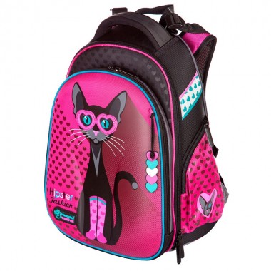 Hummingbird ранец для девочки, Розовая кошка, T54