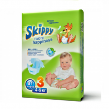 Skippy More Happiness подгузники для детей, размер M (4-9 кг) 81 шт
