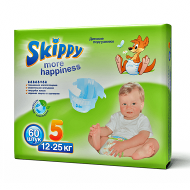 Skippy More Happiness подгузники для детей, размер XL (12-25 кг) 60 шт