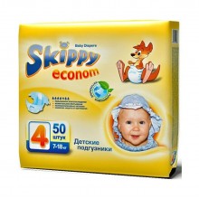 Skippy Econom подгузники для детей, размер L (7-18 кг) 50 шт