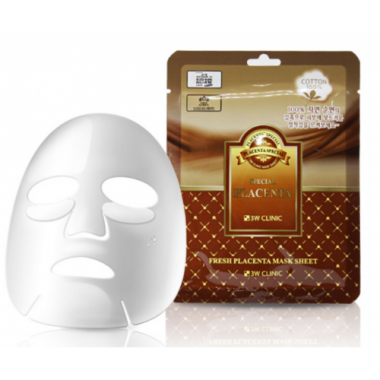 3W Clinic Освежающая тканевая маска для лица с плацентой, 1 шт купить по низкой цене в интернет магазине 4cleaning.ru