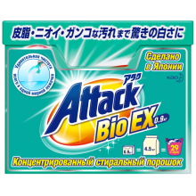 Attack, BioEX, концентрированный универсальный стиральный порошок, 0,9 кг