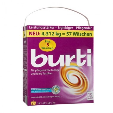 Burti, стиральный порошок для цветного и тонкого белья, 4.312 кг купить по низкой цене в интернет магазине 10kids.ru