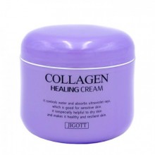 JIGOTT Ночной омолаживающий лечебный крем для лица с коллагеном Collagen Healing Cream , 100 г