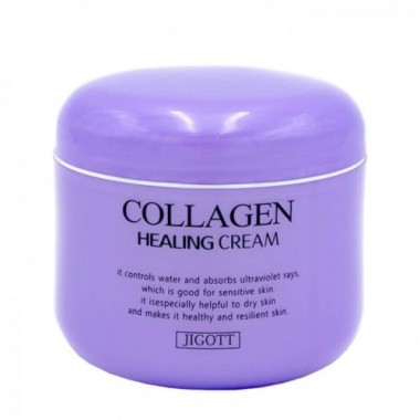 JIGOTT Ночной омолаживающий лечебный крем для лица с коллагеном Collagen Healing Cream , 100 г