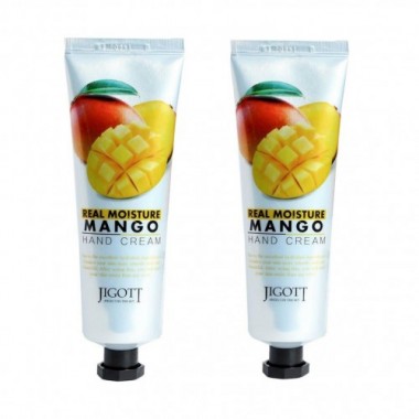 JIGOTT Увлажняющий крем для рук с экстрактом манго Real Moisture Mango Hand Cream, 100 мл х 2 шт купить по низкой цене в интернет магазине 10kids.ru