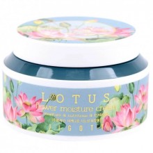 JIGOTT Крем для лица с экстрактом лотоса Lotus Flower Moisture Cream, 100 мл