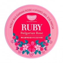 Koelf Гидрогелевые патчи для век с рубиновым порошком и экстрактом болгарской розы Ruby & bulgarian rose eye patch, 60 шт