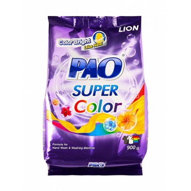 LION PAO Super Color Антибактериальный порошок для стирки цветного белья, 900 г купить по низкой цене в интернет магазине 10kids.ru