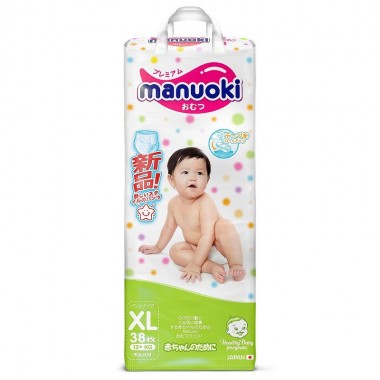 Manuoki, подгузники-трусики, размер XL (12+ кг) 38 шт.