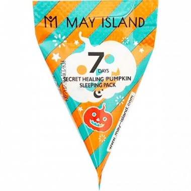 May Island Ночная маска для лица с экстрактом и маслом семян тыквы 7 Days Secret Healing Pumpkin Sleeping Pack, 1шт х 5г купить по низкой цене в интернет магазине 10kids.ru