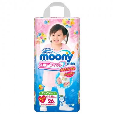 Moony, трусики для девочек (13-25 кг), 26 шт