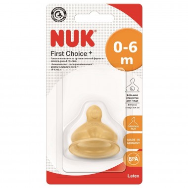 NUK Антиколиковая соска NUK First Choice Plus из латекса с отверстием M размер 1 купить по низкой цене в интернет магазине 4cleaning.ru