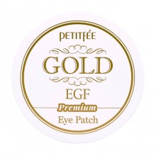 Petitfee Гидрогелевые патчи для век с золотыми частицами и фактором роста Hydrogel eye patch premium Gold & EGF, 60 шт