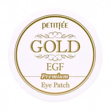 Petitfee Гидрогелевые патчи для век с золотыми частицами и фактором роста Hydrogel eye patch premium Gold & EGF, 60 шт