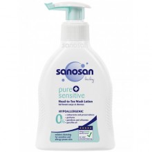Sanosan Pure+sensitive 2 в 1 Детское средство для купания 200 мл