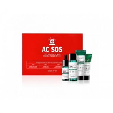 Some By Mi Набор миниатюр с кислотами для проблемной кожи AC SOS AHA-BHA-PHA 30 Days Miracle AC SOS Kit купить по низкой цене в интернет магазине 10kids.ru