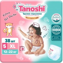 Tanoshi Трусики-подгузники для детей, размер XL 12-22 кг, 38 шт