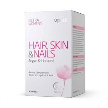 Vplab Витаминно-минеральный комплекс для улучшения состояния волос, ногтей и кожи у женщин, 90 мягких капсул