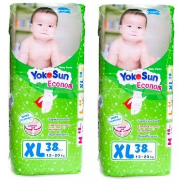 YOKOSUN Econom Набор трусиков XL (12-22 кг) 38 шт х 2 уп